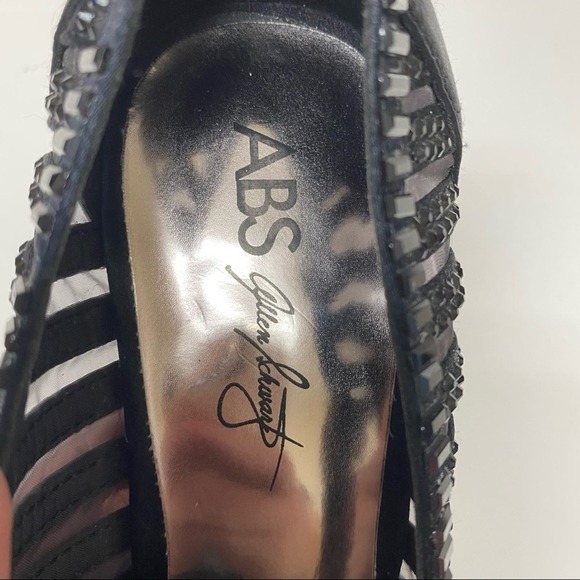 ABS Allen Schwartz Beaded Satin Platform Heels - Picture 5 of 9